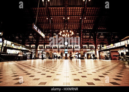 La Stazione Centrale di Copenhagen (Københavns Hovedbanegård) è la principale stazione ferroviaria di Copenhagen e la più grande della Danimarca. È anche il mozzo per il DSB Foto Stock