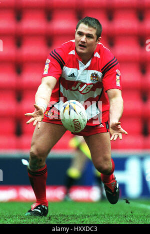 TERRY NEWTON WIGAN WARRIORS RLFC WIGAN WIGAN 09 Febbraio 2002 Foto Stock