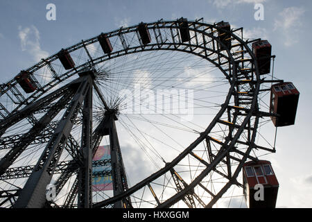 Riesenrad im Wiener Prater, Wurstelprater, Wien Österreich Foto Stock