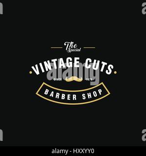 Retro Vintage Barber Shop Badge e etichette Illustrazione Vettoriale