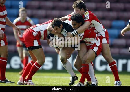 LEE DORAN PER WIDNES È CHALLE WIDNES VIKINGS V WIGAN IL GUERRIERO HALTON STADIUM WIDNES Inghilterra 01 aprile 2007 Foto Stock