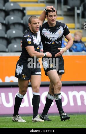 La Giordania TANSEY & CRAIG HALL HULL V WARRINGTON LUPI KC Stadium Hull Inghilterra 05 aprile 2010 Foto Stock