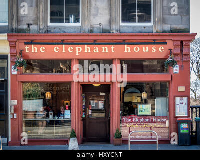 L'elefante Cafè House Edimburgo. Resa famosa come luogo di ispirazione per scrittori come J.K. Rowling, chi ha scritto i libri di Harry Potter qui. Foto Stock