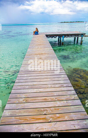 Les Tipaniers, Tiahura, Moorea, Polinesia Francese Foto Stock