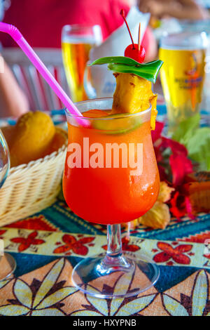 Mai Tai, Les Tipaniers, Tiahura, Moorea, Polinesia Francese Foto Stock