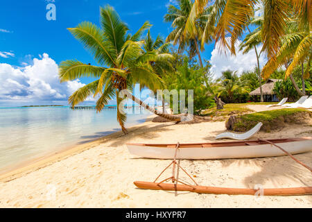 Les Tipaniers, Tiahura, Moorea, Polinesia Francese Foto Stock
