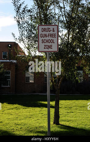 Farmaco pistola & scuola libera, Paracadute, Colorado Foto Stock