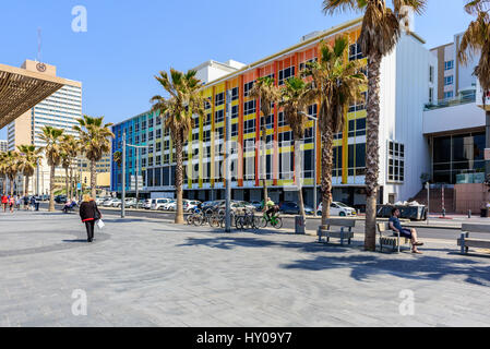 Tayelet - promenade di Dan hotel, Tel Aviv-Yafo, Israele Foto Stock