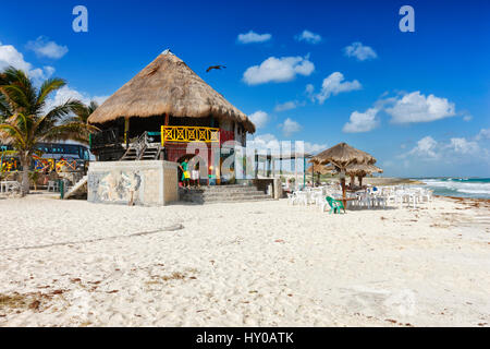 Cozumel beach bar, libertà in paradiso, Reggae Bar sulla spiaggia Foto Stock