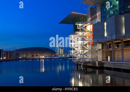 Oceanário di notte, Lisbona Foto Stock