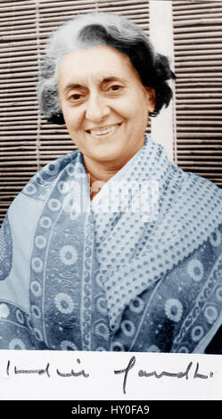 Indira Gandhi, ex Primo Ministro dell'India Foto Stock