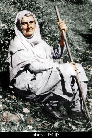 Combattenti indiani per la libertà, Madeleine Slade, o Mirabehn o Meera Behn, cittadino britannico che ha lasciato la sua casa in Gran Bretagna per vivere e lavorare con Mohandas Gandhi, Mahatma Gandhi, India, Asia, 1945 Foto Stock