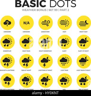 Meteo piana bonus icone set di vettore Illustrazione Vettoriale