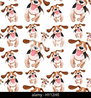 Perfetta di design di sfondo con piccoli cani illustrazione Illustrazione Vettoriale