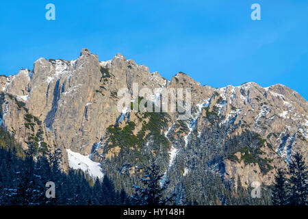 Monti Tatra vista dalla valle Koscieliska vicino a Zakopane, Polonia Foto Stock