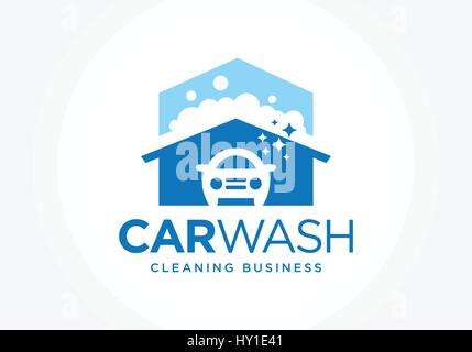 La pulizia dell'auto. Il servizio di pulizia Business Concept design Illustrazione Vettoriale