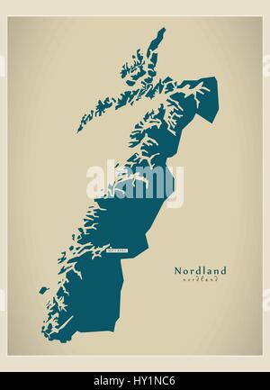 Mappa moderno - Nordland n. Illustrazione Vettoriale