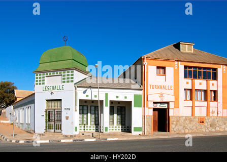 Immagine del colonial edifici tedeschi in lâ'deritz, Namibia. Foto Stock