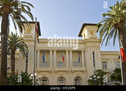 Il wellknown Casinò Municipale di San Remo in Ligurien, Nordwestitalien. Das Casino Municipale von San Remo in Ligurien, Nordwestitalien. Im pompÃ¶s Foto Stock