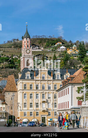 Sandplatz in Merano città vecchia, Merano, Alto Adige, Italia, Europa Foto Stock