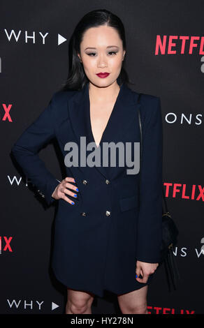 Michelle Selene Ang 004 assistere alla premiere di Netflix '13 motivi perché' a Paramount Pictures il 30 marzo 2017 a Los Angeles, California. Foto Stock