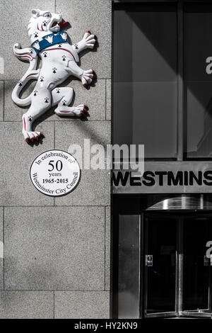 La città di Westminster Hall, Victoria Street, Londra, Inghilterra. Foto Stock