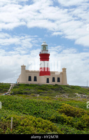 Cape Agulhas faro, Agulhas,Western Cape, Sud Africa Foto Stock