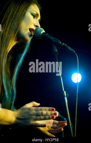 Celia Flores, figlia di Marisol, presenta il suo nuovo album De Marisol un Pepa Flores in Sala Galileo Galilei, Madrid. Foto Stock