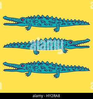 Funny strisciando coccodrillo - vettore. Illustrazione Vettoriale