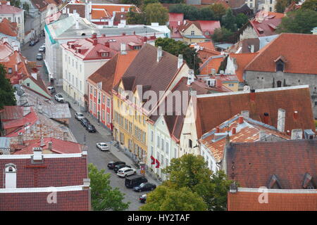 Vecchie case storiche in Street Lai, Tallinn, Estonia Foto Stock