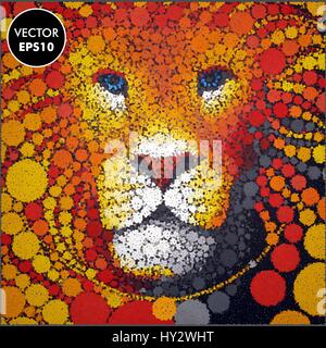 Lion mane illustrazione. Vector predator ritratto astratto. Illustrazione Vettoriale