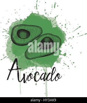 Illustrazione vettoriale di un avocado Illustrazione Vettoriale