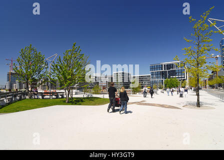 Marco Polo terrazze e imperial quay nella città portuale di Amburgo, Germania, Europa, Marco Polo Terrassen und Kaiserkai in der Hafencity von Hamburg Foto Stock