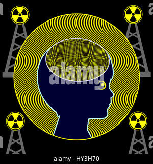 Le frequenze delle onde elettromagnetiche possono influenzare le attività del cervello nella prima infanzia Foto Stock
