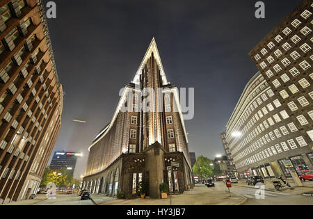 Il Cile casa in ufficio casa quarto nel centro storico della città di Amburgo, Germania, Europa Chilehaus Kontorhausviertel im in der Altstadt von Hamburg, Deuts Foto Stock