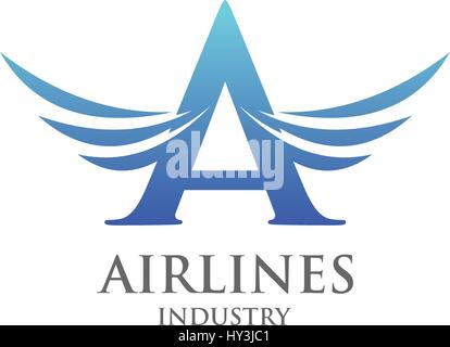 Industria aeronautica utilizzando un uccello simbolo Illustrazione Vettoriale