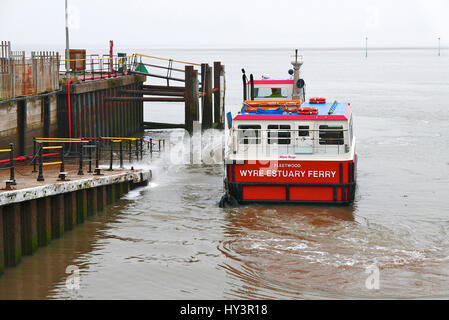 Il Wyre estuary ferry ''Wyre Rose'' che operano tra Fleetwood e Knott fine,Lancashire, Regno Unito Foto Stock