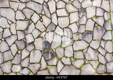 Diverse rocce di forma nel muro di pietra in Okunoshima, Giappone Foto Stock