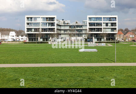 Alloggiamento di moderna architettura, Sittard, Limburgo, Paesi Bassi. Foto Stock