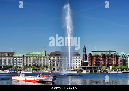 Alster nave il convertibile Alster sull'interno Alster Amburgo, Germania, Europa Alsterschiff Alster Cabrio auf der Binnenalster in Amburgo, Deutsc Foto Stock