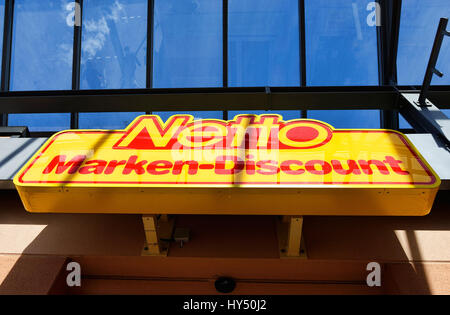 Sconto netto sul mercato shop, Netto Discountermarkt Foto Stock