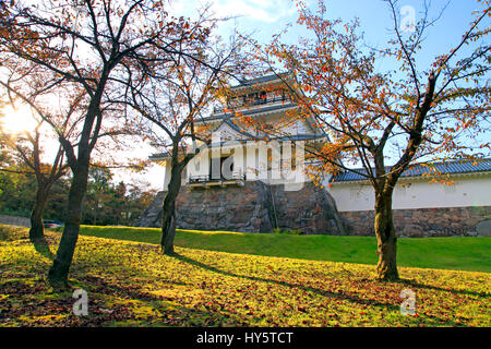 La forma del castello Nagaoka città museo locale Parco Yukyuzan Niigata Giappone Foto Stock