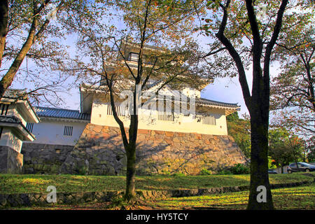 La forma del castello Nagaoka città museo locale Parco Yukyuzan Niigata Giappone Foto Stock