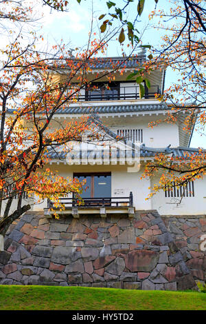 La forma del castello Nagaoka città museo locale Parco Yukyuzan Niigata Giappone Foto Stock