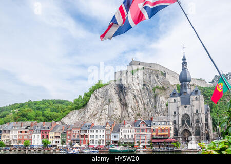 Vista della cittadella di Dinant in Belgio Foto Stock