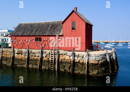 Motiff #uno nel porto di Rockport, Rockport, Massachusetts Foto Stock