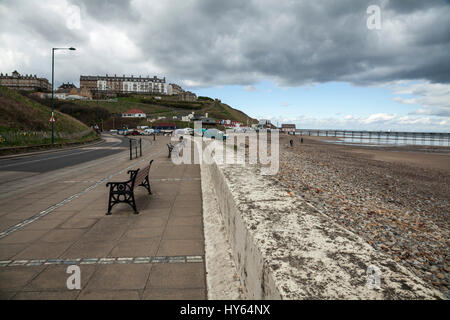 Il lungomare e la spianata di Saltburn,l'Inghilterra,UK Foto Stock