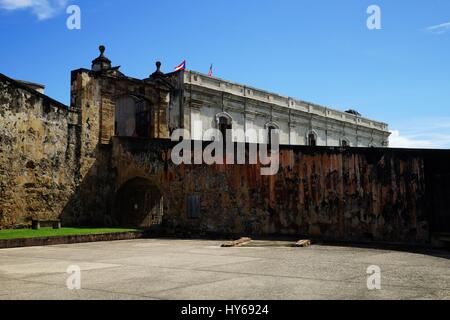 Cancello di ingresso al Castillo de San Cristobal, Puerto Rico Foto Stock