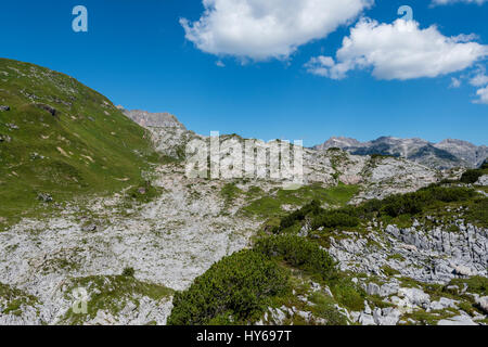 Paesaggio carsico, Steinernes Meer e Rote Wand, Lechquellen montagne, Vorarlberg, Austria Foto Stock