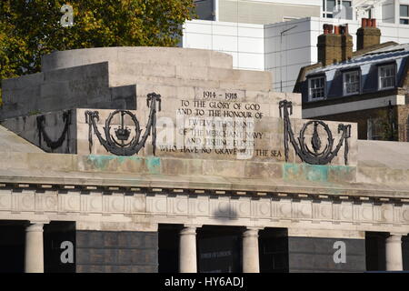 Marina Mercantile Memoriale di guerra a Londra, Inghilterra. Foto Stock